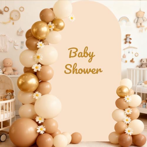 6FT Beige Wedding Arch Backdrop Cover, Stretchy Fabric in 2.6ft x 6ft in Beige, alternate view 3