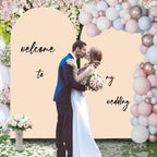 6FT Beige Wedding Arch Backdrop Cover, Stretchy Fabric in 2.6ft x 6ft in Beige, alternate view 4