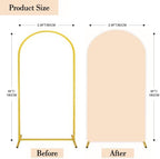 6FT Beige Wedding Arch Backdrop Cover, Stretchy Fabric in 2.6ft x 6ft in Beige, alternate view 5