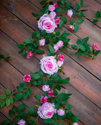 6FT Bendable Flower Garland, Artificial Rose Vine for Home Decor, Pink in Pink, alternate view 4