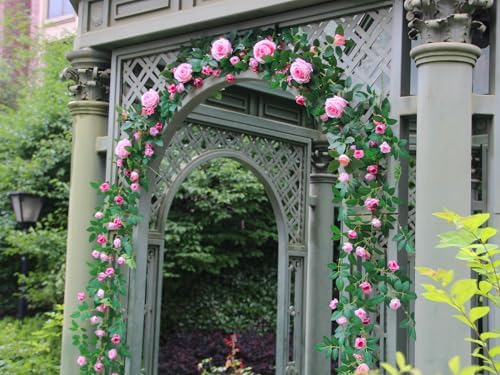 6FT Bendable Flower Garland, Artificial Rose Vine for Home Decor, Pink in Pink, alternate view 6