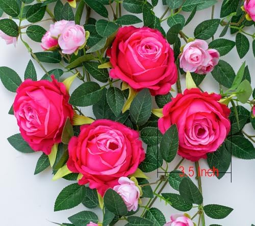 6FT Bendable Flower Garland, Artificial Rose Vine for Wedding Decor, alternate view 2