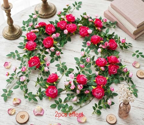 6FT Bendable Flower Garland, Artificial Rose Vine for Wedding Decor, alternate view 4