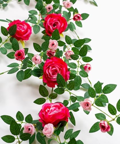 6FT Bendable Flower Garland, Artificial Rose Vine for Wedding Decor, alternate view 6