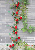 6FT Bendable Flower Garland, Artificial Rose Vine for Wedding Decor, Red in Red, alternate view 2