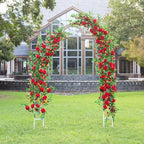 6FT Bendable Flower Garland, Artificial Rose Vine for Wedding Decor, Red in Red, alternate view 3