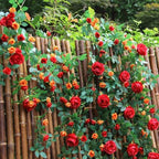 6FT Bendable Flower Garland, Artificial Rose Vine for Wedding Decor, Red in Red, alternate view 6