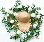 6FT Bendable Flower Garland, Artificial Rose Vine for Wedding Decor, White in White, alternate view 2