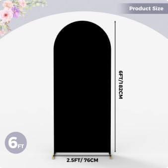 6Ft Black Wedding Arch Backdrop Cover for Party Deco in 6 FT in Black, alternate view 3