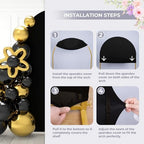 6Ft Black Wedding Arch Backdrop Cover for Party Deco in 6 FT in Black, alternate view 6
