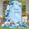 6FT Blue Arch Backdrop Cover - Polyester Fitted Wedding Arch Stand Covers Round Top Chiara Arch Backdrop Cover