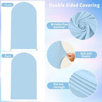 6FT Blue Arch Backdrop Cover - Polyester Fitted Wedding Arch Stand Covers Round Top Chiara Arch Backdrop Cover, alternate