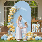 6FT Blue Arch Backdrop Cover - Polyester Fitted Wedding Arch Stand Covers Round Top Chiara Arch Backdrop Cover, alternate