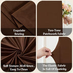 6FT Brown Arch Backdrop Cover - Stretchy Spandex Fabric Fitted Round Top Chiara Backdrop Arch Covers for, alternate view 4
