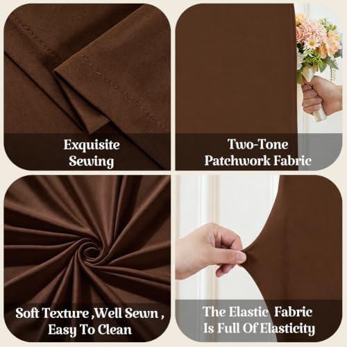 6FT Brown Arch Backdrop Cover - Stretchy Spandex Fabric Fitted Round Top Chiara Backdrop Arch Covers for, alternate view 4