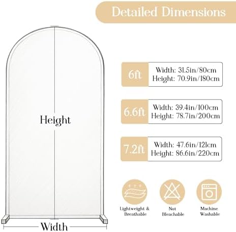 6FT Brown Arch Backdrop Cover - Stretchy Spandex Fabric Fitted Round Top Chiara Backdrop Arch Covers for, alternate view 5