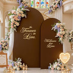 6FT Brown Arch Backdrop Cover - Stretchy Spandex Fabric Fitted Round Top Chiara Backdrop Arch Covers for, alternate view 6