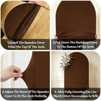 6FT Brown Arch Backdrop Cover - Stretchy Spandex Fabric Fitted Round Top Chiara Backdrop Arch Covers for, alternate view 7