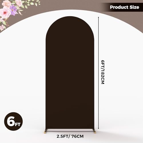 6Ft Brown Wedding Arch Backdrop Cover for Party Deco in 6 FT in Brown, alternate view 3