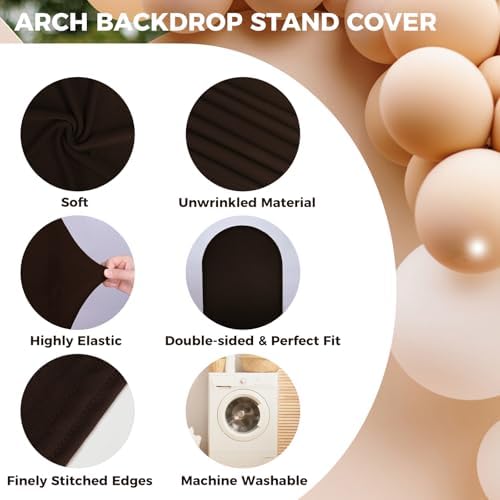 6Ft Brown Wedding Arch Backdrop Cover for Party Deco in 6 FT in Brown, alternate view 5