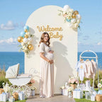 6FT Champagne Ivory Arch Backdrop Cover - Stretchy Spandex Fabric Fitted Round Top Chiara Backdrop Arch Covers, alternate