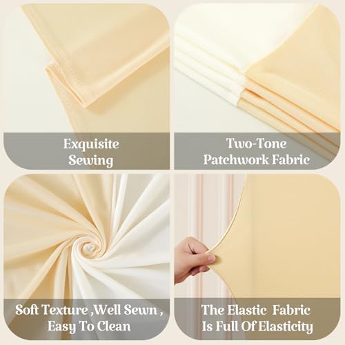 6FT Champagne Ivory Arch Backdrop Cover - Stretchy Spandex Fabric Fitted Round Top Chiara Backdrop Arch Covers, alternate