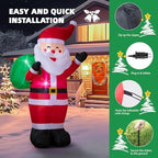 6FT Christmas Inflatable Santa Outdoor Decoration, Blow up Santa Claus Carrying Gift Sack Yard Decoration, Large, alternate