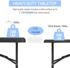 6FT Commercial Folding Table, Portable Black HDPE Utility Table,50 Pack, alternate view 3
