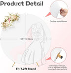 6FT Double-Sided Round Backdrop Cover, White Round Arch Cover, alternate view 2