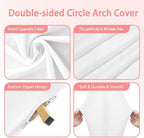 6FT Double-Sided Round Backdrop Cover, White Round Arch Cover, alternate view 3
