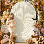 6ft Draped Arch Covers Beige Wedding Arch Backdrop Cover Arch Covers Stretchy Backdrop Beige Photo Booth Spandex