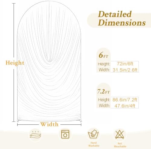 6ft Draped Arch Covers Beige Wedding Arch Backdrop Cover Arch Covers Stretchy Backdrop Beige Photo Booth Spandex, alternate