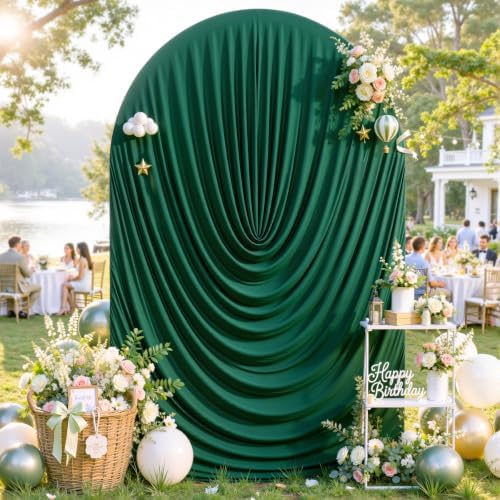 6ft Draped Arch Covers Hunter Green Wedding Arch Backdrop Cover Arch Covers Stretchy Backdrop Photo Booth, alternate view 2