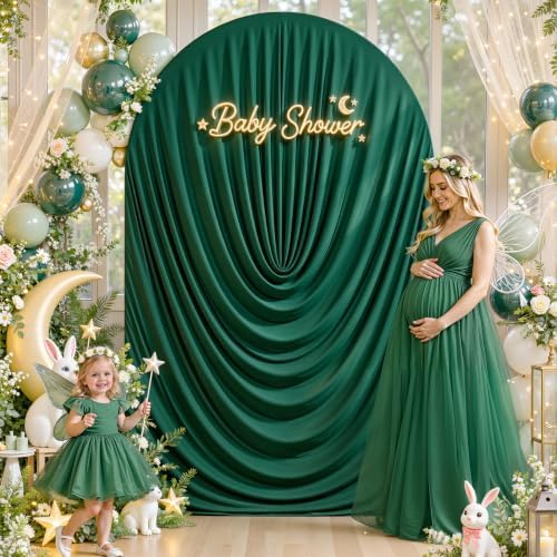 6ft Draped Arch Covers Hunter Green Wedding Arch Backdrop Cover Arch Covers Stretchy Backdrop Photo Booth, alternate view 3