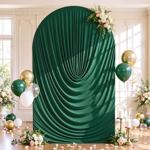6ft Draped Arch Covers Hunter Green Wedding Arch Backdrop Cover Arch Covers Stretchy Backdrop Photo Booth, alternate view 4