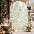 6ft Draped Arch Covers Ivory Wedding Arch Backdrop Cover Arch Covers Stretchy Backdrop Ivory Photo Booth Spandex