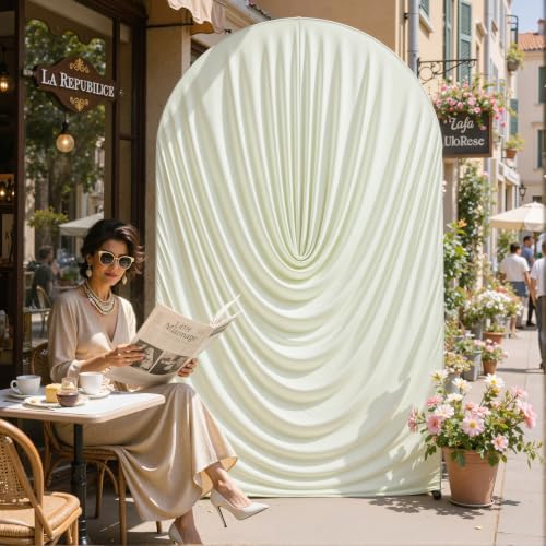 6ft Draped Arch Covers Ivory Wedding Arch Backdrop Cover Arch Covers Stretchy Backdrop Ivory Photo Booth Spandex