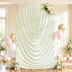 6ft Draped Arch Covers Ivory Wedding Arch Backdrop Cover Arch Covers Stretchy Backdrop Ivory Photo Booth Spandex, alternate