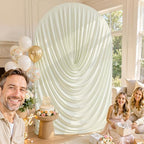 6ft Draped Arch Covers Ivory Wedding Arch Backdrop Cover Arch Covers Stretchy Backdrop Ivory Photo Booth Spandex, alternate
