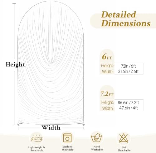 6ft Draped Arch Covers Ivory Wedding Arch Backdrop Cover Arch Covers Stretchy Backdrop Ivory Photo Booth Spandex, alternate