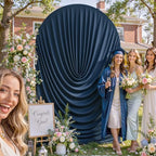 6ft Draped Arch Covers Navy Blue Wedding Arch Backdrop Cover Arch Covers Stretchy Backdrop Navy Blue Photo Booth, alternate