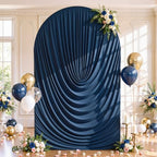 6ft Draped Arch Covers Navy Blue Wedding Arch Backdrop Cover Arch Covers Stretchy Backdrop Navy Blue Photo Booth, alternate