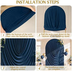 6ft Draped Arch Covers Navy Blue Wedding Arch Backdrop Cover Arch Covers Stretchy Backdrop Navy Blue Photo Booth, alternate