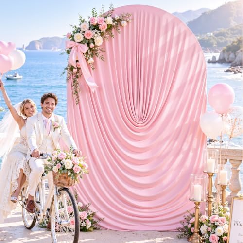 6ft Draped Arch Covers Pink Wedding Arch Backdrop Cover Arch Covers Stretchy Backdrop Pink Photo Booth Spandex