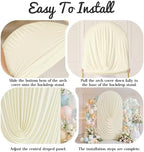 6FT Elegant Draped Arch Cover, Beige Wedding Arch Backdrop Cover, Stretchy Backdrop Arch Cover for Wedding, alternate view 5