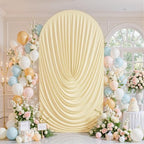 6FT Elegant Draped Arch Cover, Champagne Wedding Arch Backdrop Cover, Stretchy Backdrop Arch Cover for Wedding