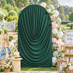 6FT Elegant Draped Arch Cover, Hunter Green Wedding Arch Backdrop Cover, Ruched Backdrop Cover for Wedding, alternate view 3