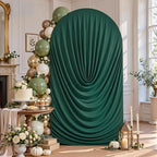 6FT Elegant Draped Arch Cover, Hunter Green Wedding Arch Backdrop Cover, Ruched Backdrop Cover for Wedding, alternate view 7