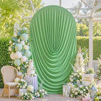 6FT Elegant Draped Arch Cover, Sage Green Wedding Arch Backdrop Cover, Stretchy Backdrop Arch Cover for Wedding, alternate