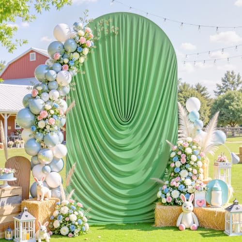 6FT Elegant Draped Arch Cover, Sage Green Wedding Arch Backdrop Cover, Stretchy Backdrop Arch Cover for Wedding, alternate